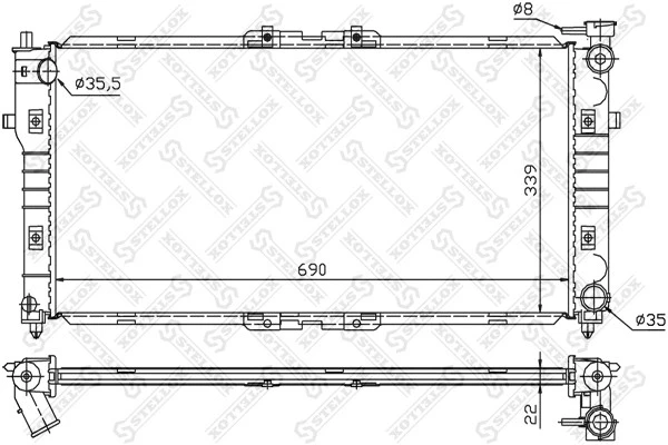 Радиатор Stellox 10-25033-SX