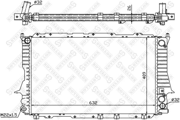 Радиатор системы охлаждения Stellox 10-25053-SX