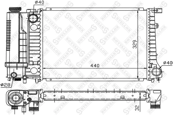 Радиатор системы охлаждения Stellox 10-25054-SX