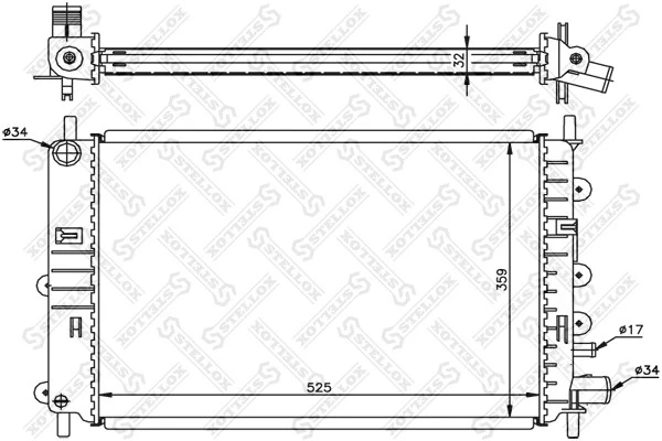 Радиатор системы охлаждения Stellox 10-25055-SX