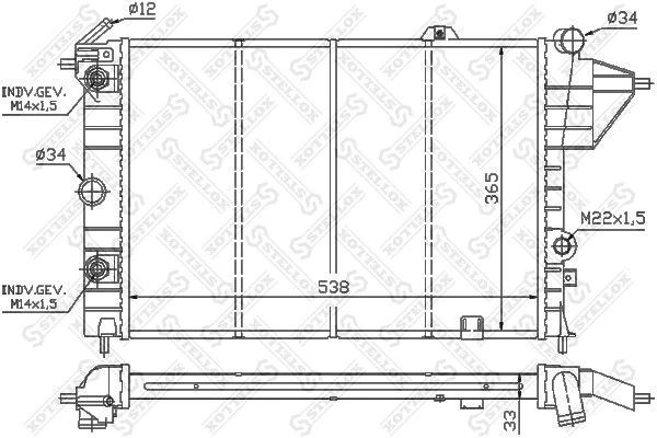 Радиатор охлаждения Stellox 10-25059-SX