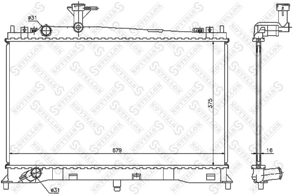 Радиатор системы охлаждения Stellox 10-25076-SX