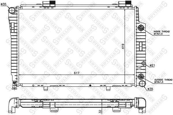 Радиатор системы охлаждения Stellox 10-25095-SX