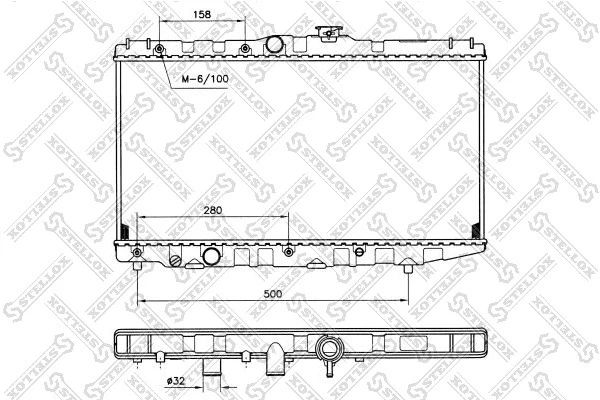 Радиатор системы охлаждения Toyota Corolla,Carina 1.6 87-92 Stellox 10-25110-SX