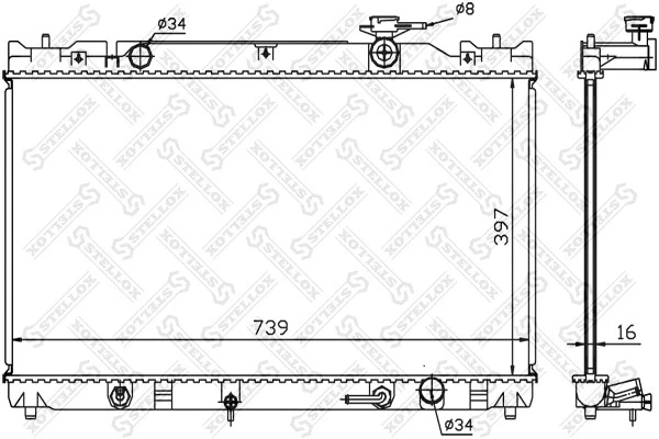 Радиатор системы охлаждения Stellox 10-25149-SX