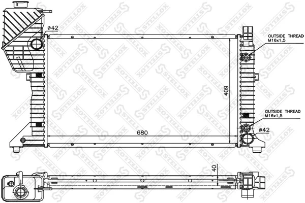 Радиатор системы охлаждения Stellox 10-25260-SX