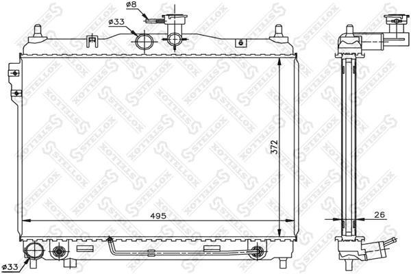 Радиор системы охлаждения Stellox 10-25303-SX