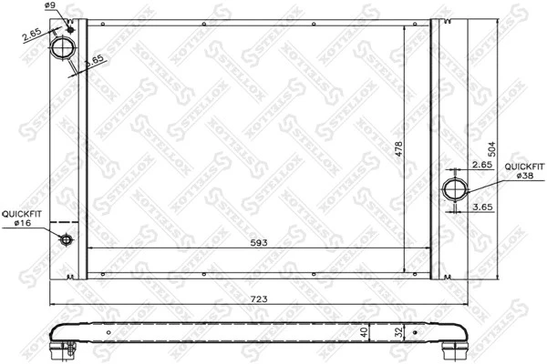 Радиатор системы охлаждения Stellox 10-25336-SX