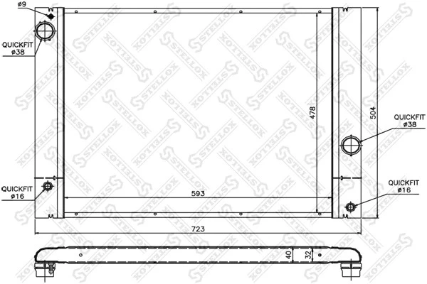 Радиатор системы охлаждения Stellox 10-25337-SX