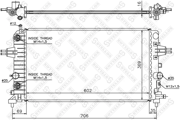 Радиатор системы охлаждения Stellox 10-25400-SX