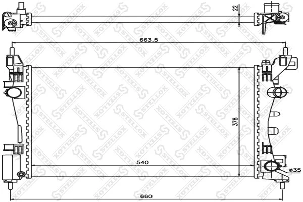 Радиатор системы охлаждения Stellox 10-25404-SX