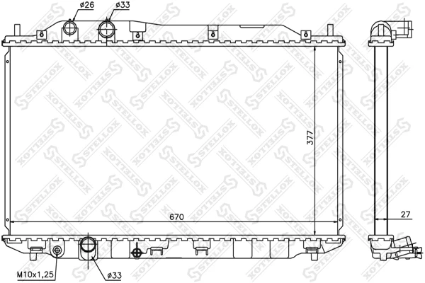 Радиатор системы охлаждения Stellox 10-25421-SX