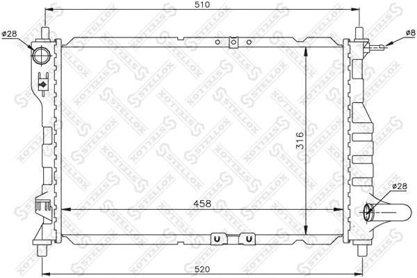 Радиатор системы охлаждения Stellox 10-25435-SX