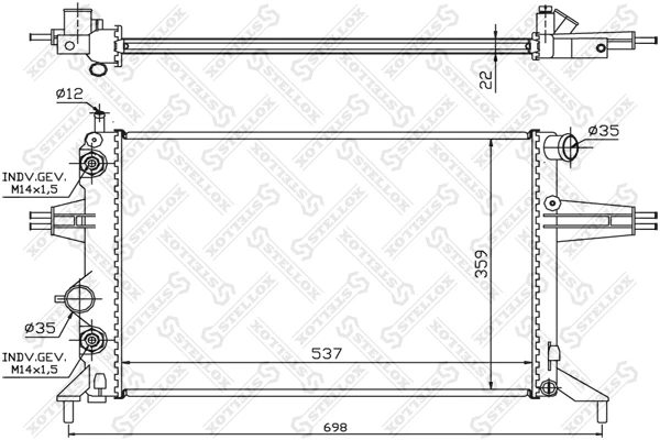 Радиатор системы охлаждения Stellox 10-26066-SX