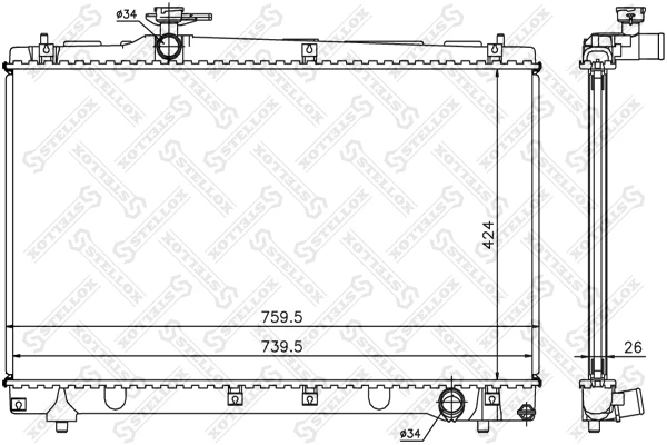 Радиатор системы охлаждения Stellox 10-26320-SX