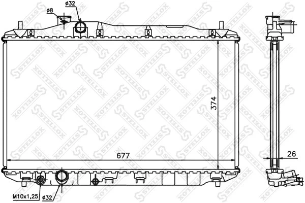 Радиатор системы охлаждения Stellox 10-26675-SX