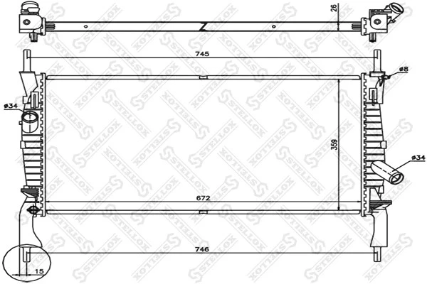 Радиатор сист. охл.Ford Transit 2.2TDCi LCV Stellox 10-26751-SX