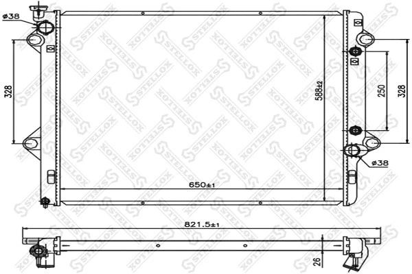 Радиатор системы охлаждения Stellox 10-26780-SX