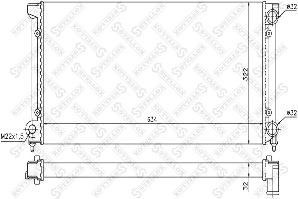 Радиатор системы охлаждения Stellox 10-25001-SX