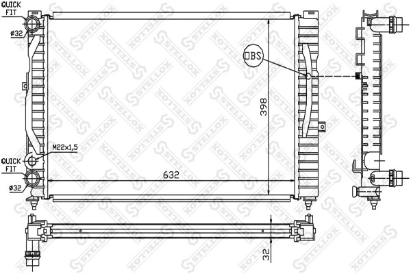 Радиатор Stellox 1025021SX