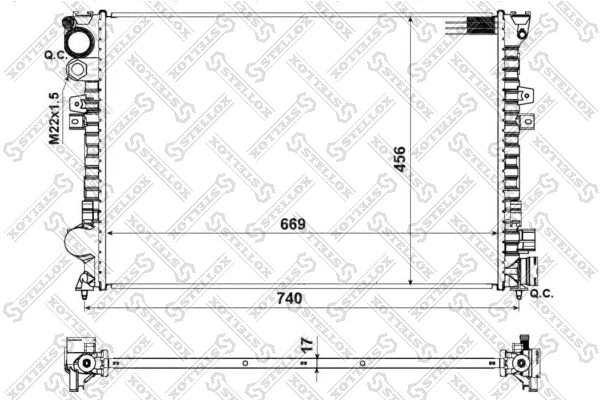 Радиатор системы охлаждения Stellox 10-25028-SX