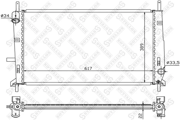 Радиатор системы охлаждения Stellox 10-25031-SX