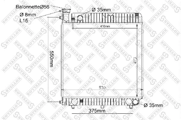 10-25035-SX_РАДИАТОР СИСТЕМЫ ОХЛАЖДЕНИЯ! MB T1 2.3D-3.0D 77> Stellox 1025035sx Stellox 1025035sx