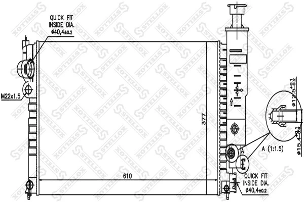 Радиатор системы охлаждения Stellox 10-25036-SX