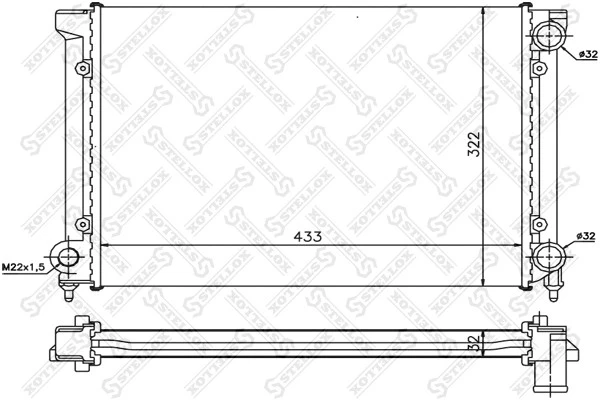 Радиатор системы охлаждения Stellox 10-25049-SX