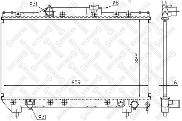 Радиатор системы охлаждения Stellox 10-25061-SX