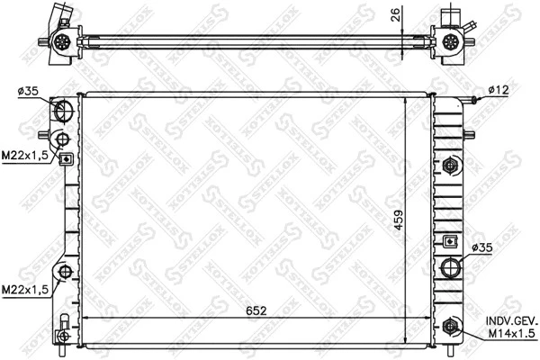 Радиатор системы охлаждения Stellox 10-25065-SX