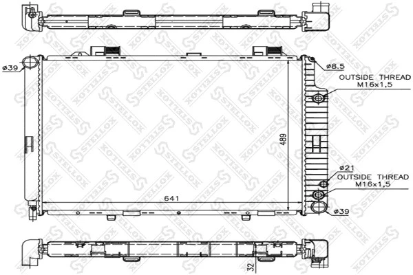 Радиатор системы охлаждения Stellox 10-25093-SX