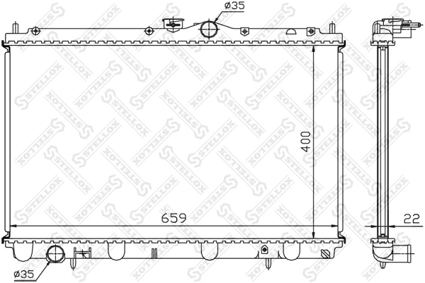 Радиатор системы охлаждения Stellox 10-25096-SX