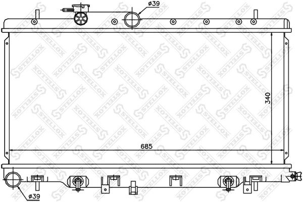 10-25144-SX_РАДИАТОР СИСТЕМЫ ОХЛАЖДЕНИЯ! АКПП SUBARU LEGACY/IMPREZA 1.6-2. Stellox 1025144sx