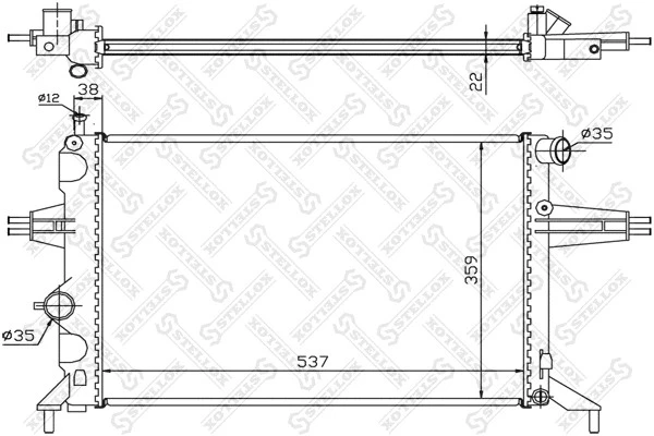 Радиатор системы охлаждения Stellox 10-25163-SX