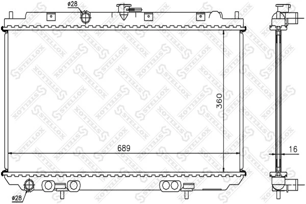Радиатор системы охлаждения Stellox 10-25167-SX