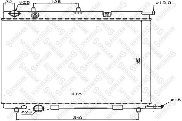 10-25186-SX_РАДИАТОР СИСТЕМЫ ОХЛАЖДЕНИЯ! CITROEN C2/C3 1.1-1.6 02> Stellox 1025186sx Stellox 1025186