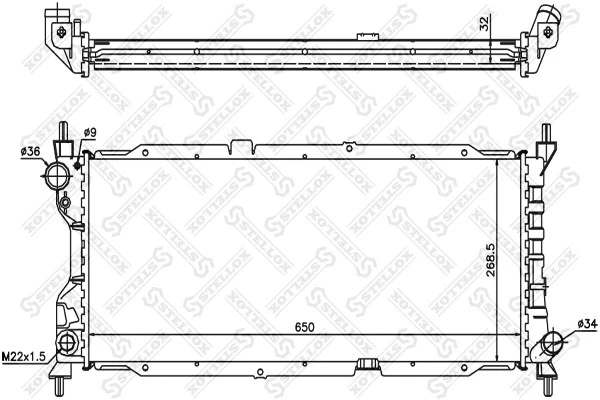 10-25203-SX_РАДИАТОР СИСТЕМЫ ОХЛАЖДЕНИЯ! OPEL CORSA 1.5D/1.7D 94-01 Stellox 1025203sx Stellox 102520