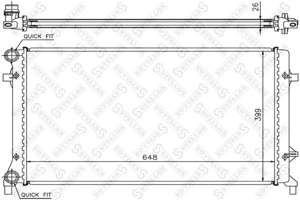 10-25204-SX_РАДИАТОР СИСТЕМЫ ОХЛАЖДЕНИЯ! AUDI A3, SKODA OCTAVIA, VW GOLF V Stellox 1025204sx Stellox