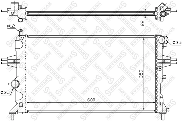 Радиатор системы охлаждения Stellox 10-25266-SX