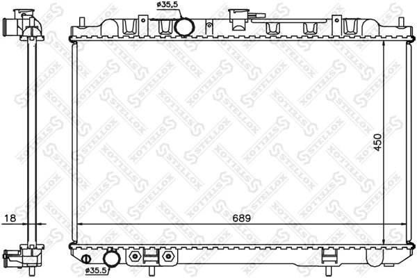 10-25339-SX_РАДИАТОР СИСТЕМЫ ОХЛАЖДЕНИЯ! АКПП NISSAN X-TRAIL 2.0/2.5 01> Stellox 1025339sx