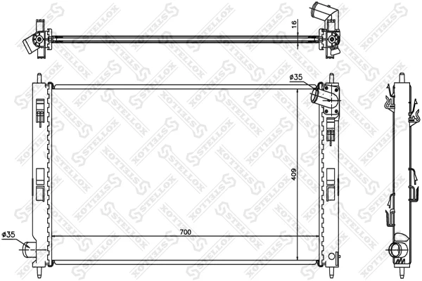 10-25349-SX_РАДИАТОР СИСТЕМЫ ОХЛАЖДЕНИЯ! MITSUBISHI LANCER 1.5-2.0I 16V/2. Stellox 1025349sx Stellox