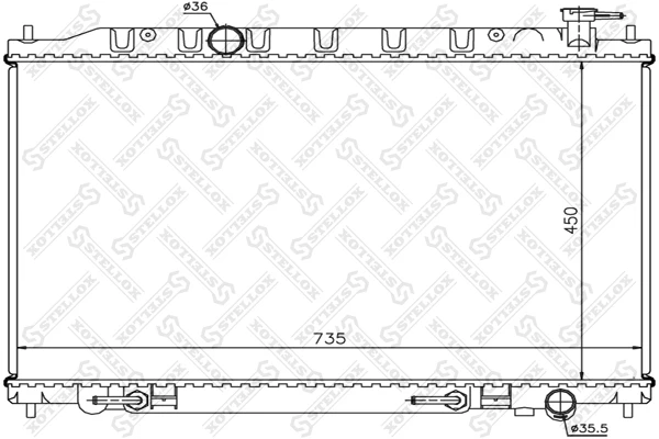 10-25399-SX_РАДИАТОР СИСТЕМЫ ОХЛАЖДЕНИЯ! АКПП NISSAN MURANO 3.5 04> Stellox 1025399sx