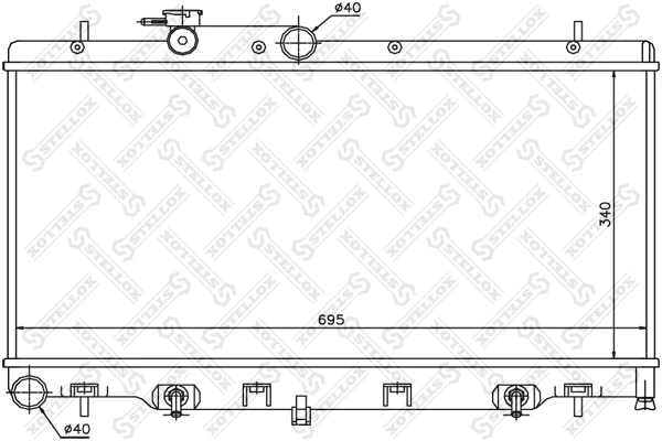 10-25429-SX_РАДИАТОР СИСТЕМЫ ОХЛАЖДЕНИЯ! АКПП SUBARU LEGACY IV/OUTBACK 2.0 Stellox 1025429sx Stellox