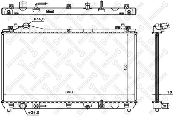 Радиатор системы охлаждения Stellox 10-25431-SX