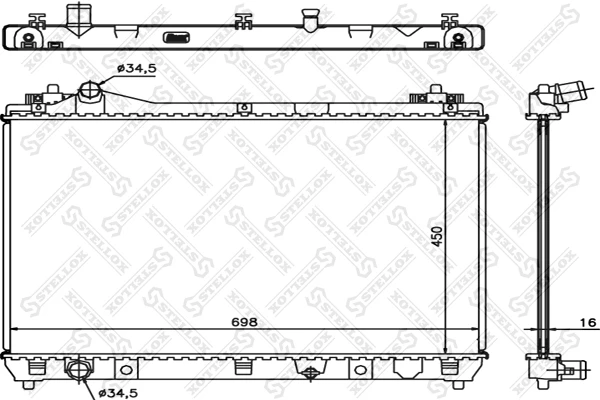 10-25457-SX_РАДИАТОР СИСТЕМЫ ОХЛАЖДЕНИЯ! SUZUKI GRAND VITARA 2.0/2.4 05> Stellox 1025457sx Stellox 1