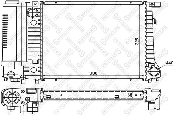 10-25566-SX_РАДИАТОР СИСТЕМЫ ОХЛАЖДЕНИЯ! БЕЗ AC/ BMW E30 1.6I-1.8I 87-94 Stellox 1025566sx