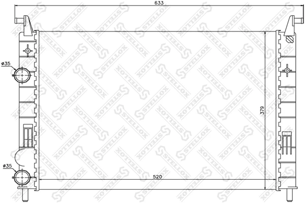 10-25699-SX_РАДИАТОР СИСТЕМЫ ОХЛАЖДЕНИЯ! FIAT PALIO WEEKEND 1.2I 16V 01> Stellox 1025699sx Stellox 1