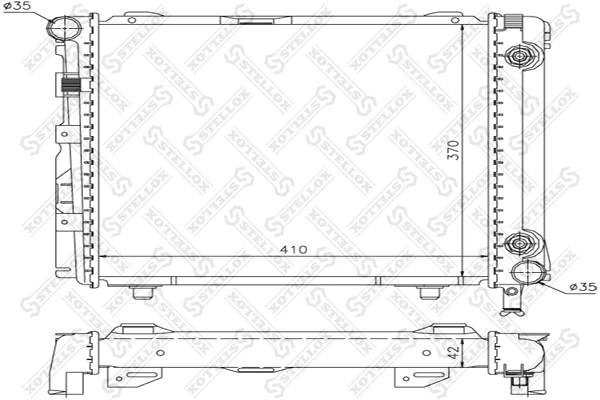 10-25890-SX_РАДИАТОР СИСТЕМЫ ОХЛАЖДЕНИЯ! АКПП MB W124 2.0I/2.3I 84> Stellox 1025890sx Stellox 102589