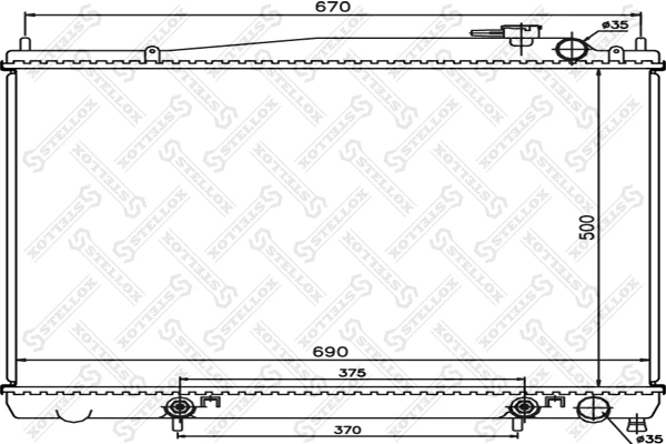 10-25977-SX_РАДИАТОР СИСТЕМЫ ОХЛАЖДЕНИЯ! NISSAN PATHFINDER 3.3I 12V 95-00/ Stellox 1025977sx Stellox